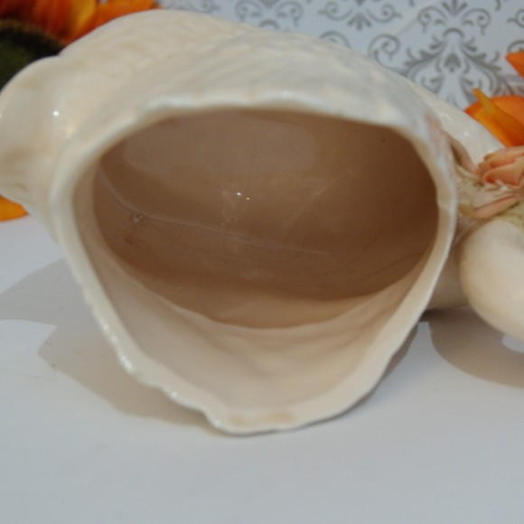 VTG 1987 Enesco Swan Planter w/ Ribbon Lace Rose Retro Style White Pink - Picture 5 of 9